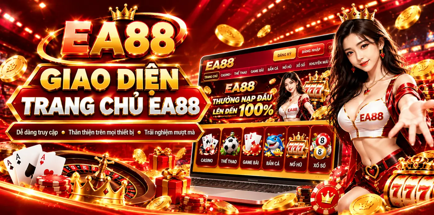 Giao diện trang chủ và danh mục EA88